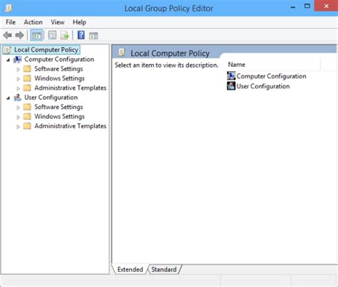 Tampilan Group Policy Editor