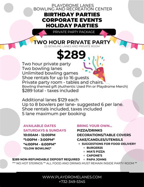Group Rates and Party Packages