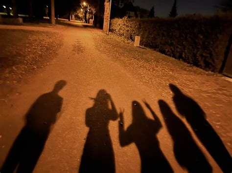 Group of Friends Walking at Night