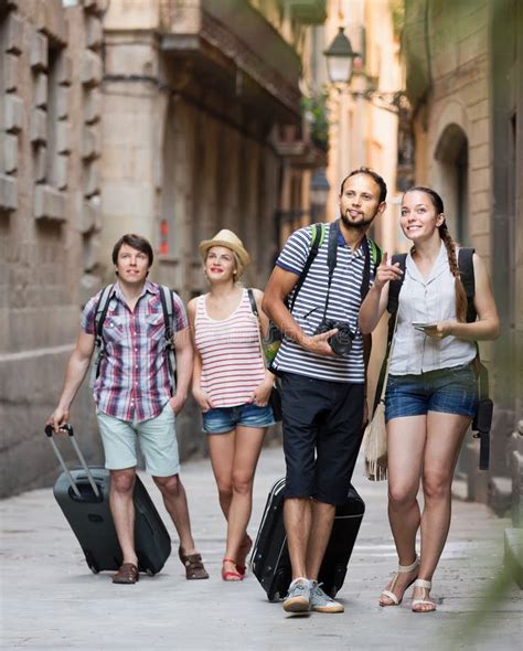 Group of tourists walking