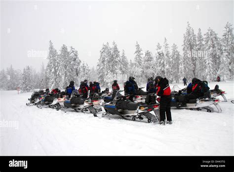 Group on Snowmobiles