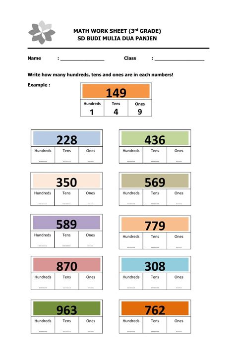 Grouping Tens As Hundreds Worksheets