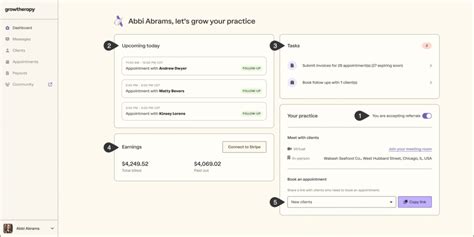Grow Therapy Provider Dashboard Overview