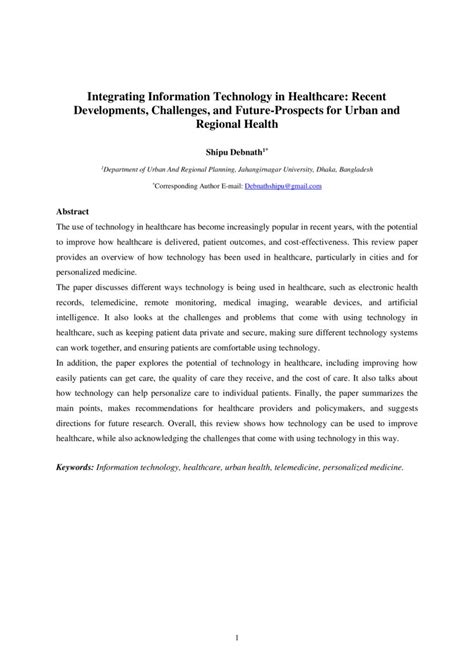 Growth Prospects in Health Information Technology