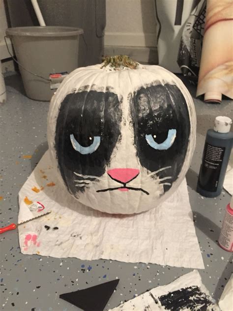Grumpy Cat Pumpkin Painting