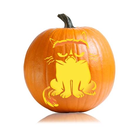 Grumpy Cat Pumpkin Stencil