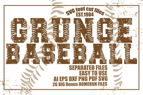 Download Grunge Baseball SVG Font Cut Files Images