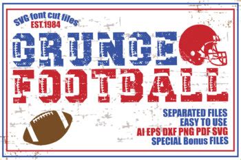 Download Grunge Football SVG Font Cut Files Cut Files