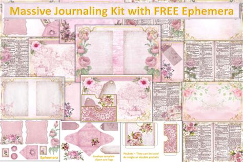 Download Grunge Roses Journal Kit Free Ephemera For Crafts