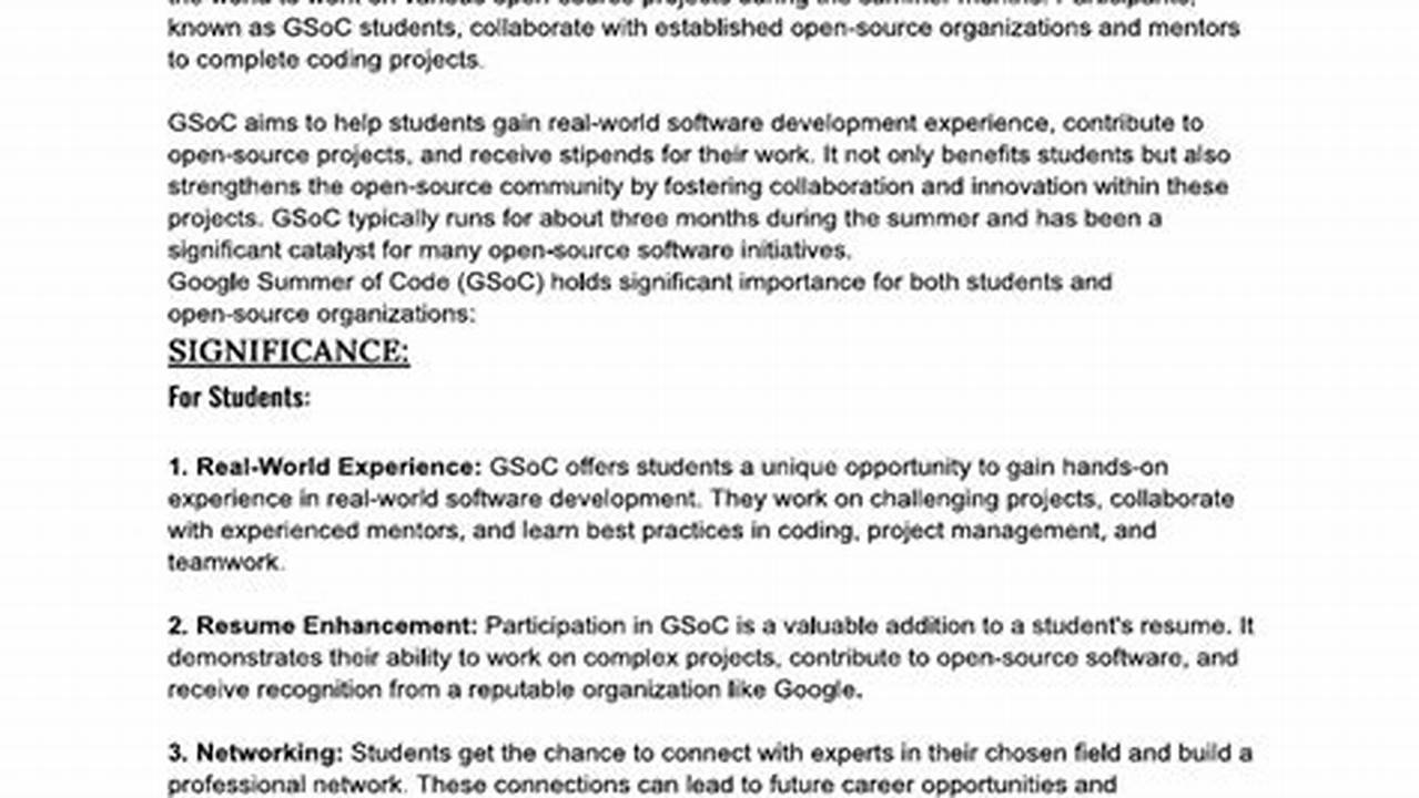 Gsoc 2024 Student Guide