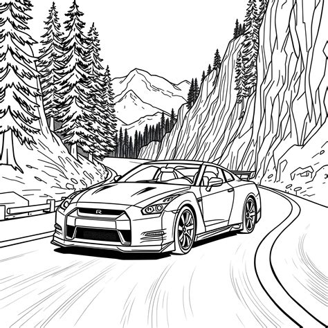 Gtr Car Coloring Page