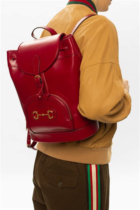 Gucci GG Unisex Gucci 1955 Horsebit Backpack Beige/Ebony Supreme Canvas