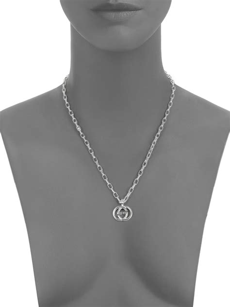 Gucci Silver Necklace with Fin Pendant