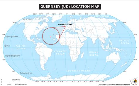 Guernsey location on the World Map