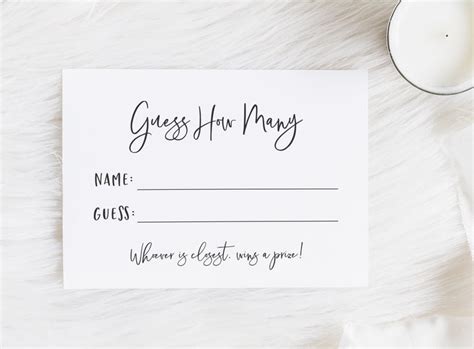 Guess How Many Printable Template Free