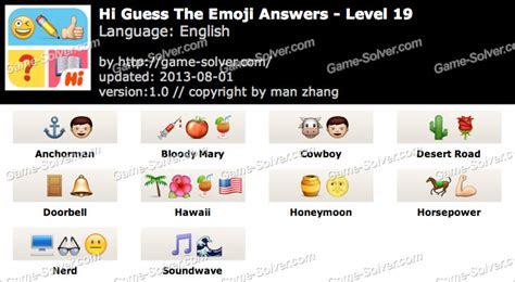 Guess the Emoji Level 19 • Game Solver