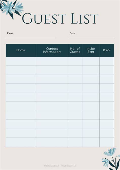 Guest List Size