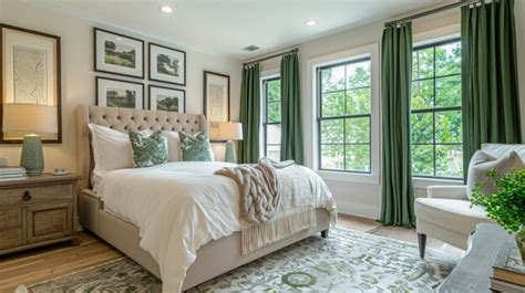Guest bedroom with elegant decor and comfortable bed