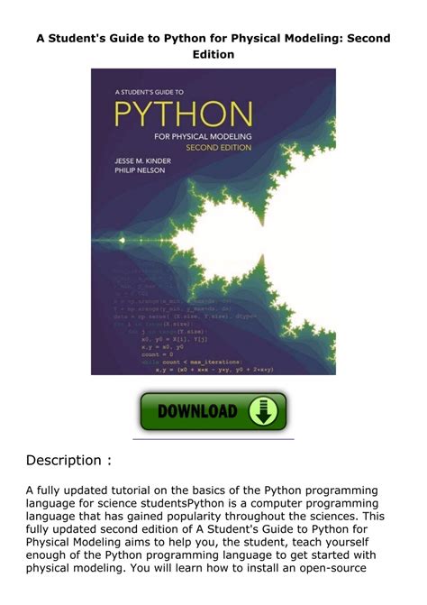 Guide to A Student's Guide To Python For Physical Modeling: Second Edition
