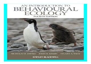 Guide to An Introduction To Behavioural Ecology