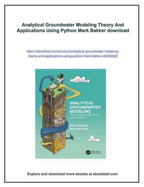 Guide to Analytical Groundwater Modeling: Theory And Applications Using Python