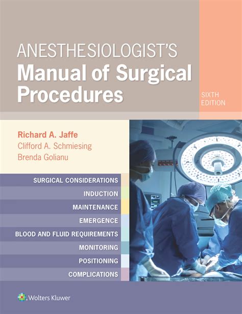Guide to Anesthesiologist's Manual Of Surgical Procedures