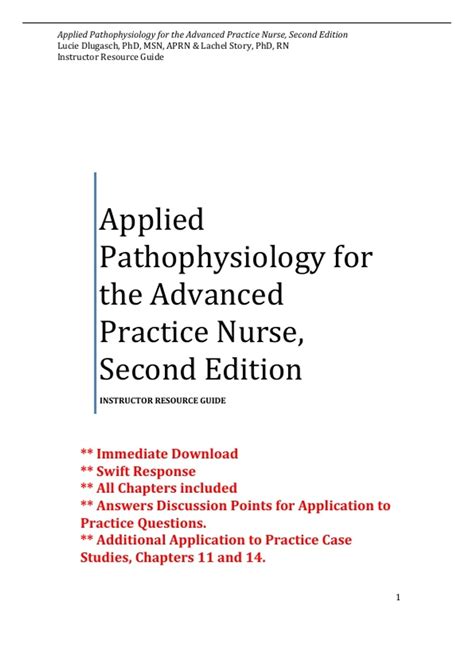 Guide to Applied Pathophysiology For The Advanced Practice Nurse