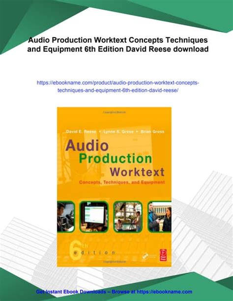 Guide to Audio Production Worktext: Concepts Techniques And Equipment