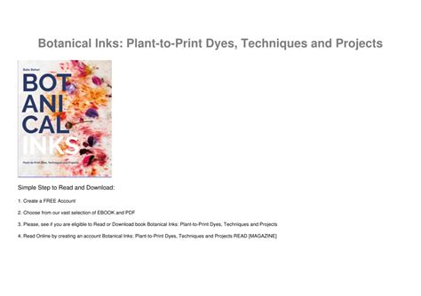 Guide to Botanical Inks: Plant-to-Print Dyes Techniques And Projects