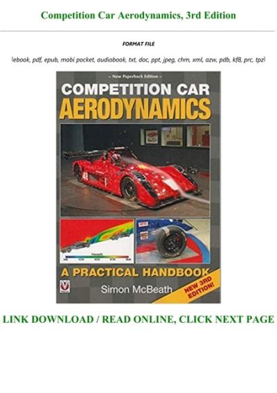 Guide to Competition Car Aerodynamics 3rd Edition