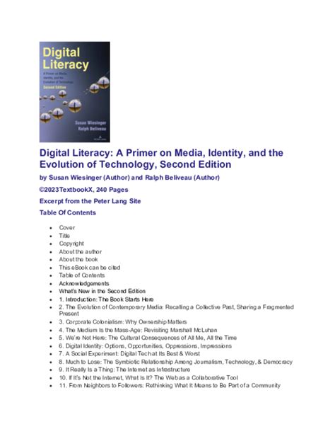 Guide to Digital Literacy: A Primer On Media Identity And The Evolution Of Technology