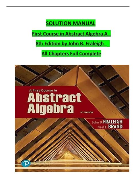 Guide to First Course In Abstract Algebra A