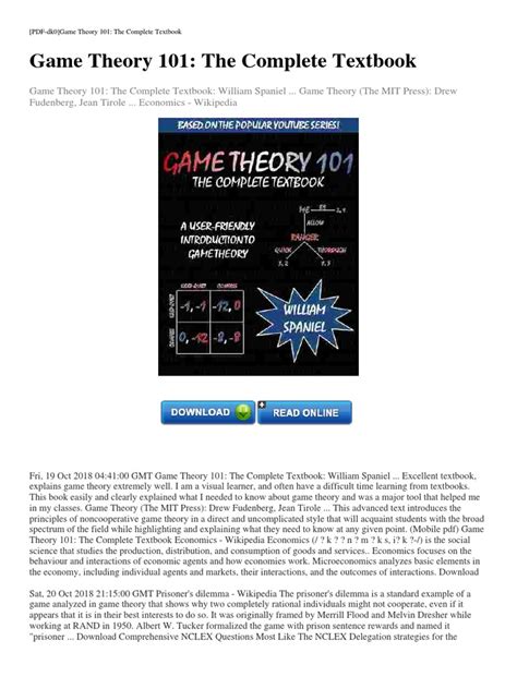 Guide to Game Theory 101 The Complete Textbook