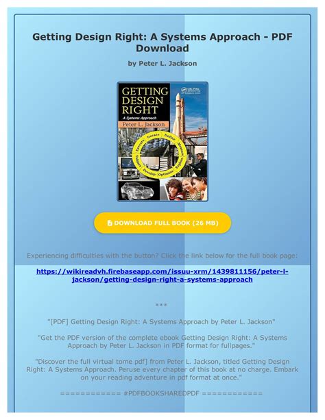 Guide to Getting Design Right: A Systems Approach