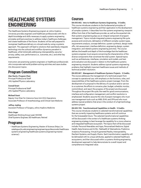 Guide to Healthcare Systems Engineering