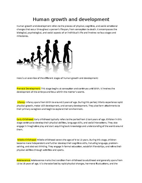 Guide to Human Growth And Development