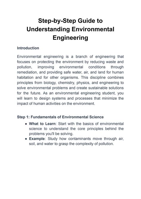 Guide to Introduction To Environmental Engineering