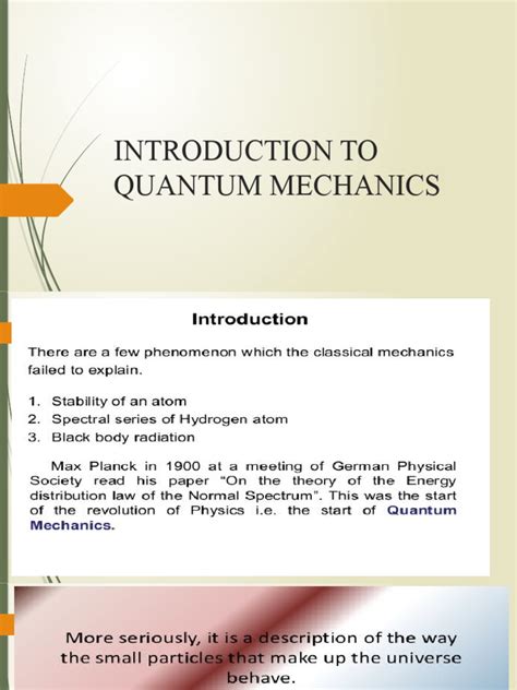 Guide to Introduction To Quantum Mechanics