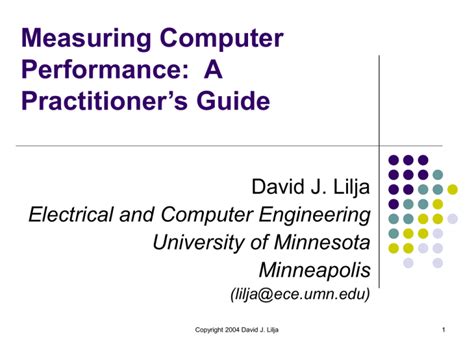 Guide to Measuring Computer Performance: A Practitioner's Guide