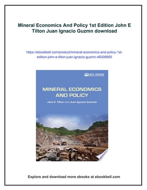 Guide to Mineral Economics And Policy