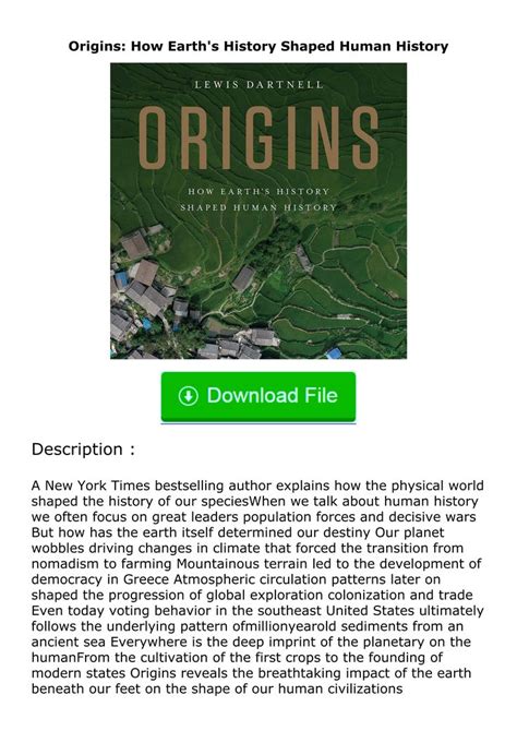Guide to Origins: How Earth's History Shaped Human History