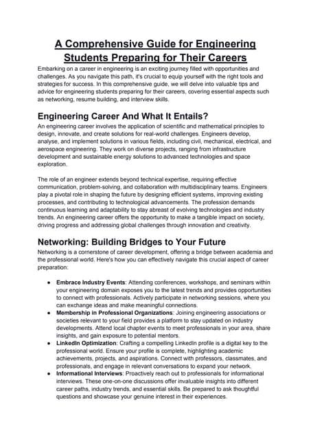 Guide to Preparing For A Career In Engineering