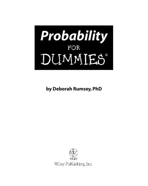 Guide to Probability For Dummies