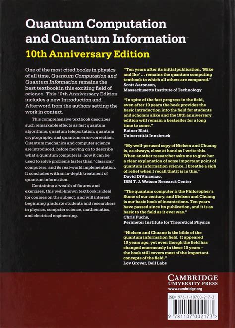 Guide to Quantum Computation And Quantum Information: 10th Anniversary Edition