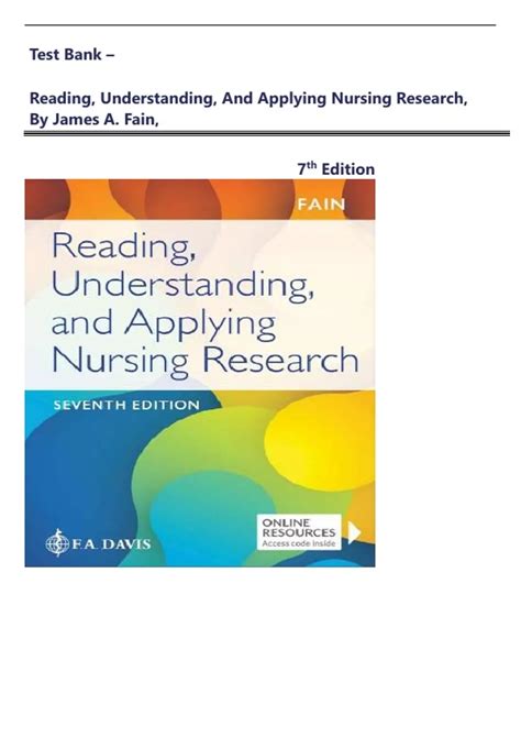 Guide to Reading Understanding And Applying Nursing Research