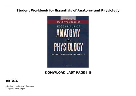 Guide to Student Workbook For Essentials Of Anatomy And Physiology