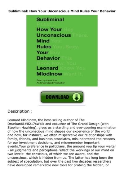 Guide to Subliminal: How Your Unconscious Mind Rules Your Behavior