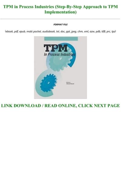Guide to TPM In Process Industries (Step-By-Step Approach To TPM Implementation)