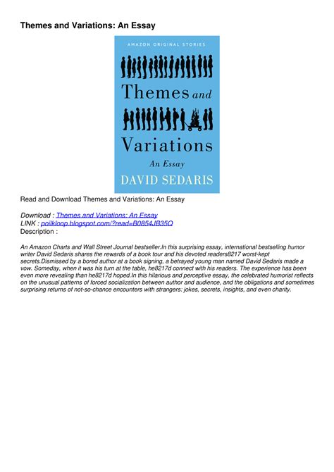 Guide to Themes And Variations: An Essay