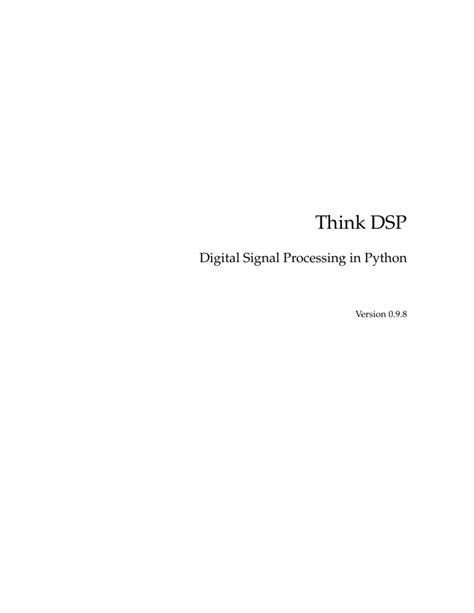 Guide to Think DSP: Digital Signal Processing In Python